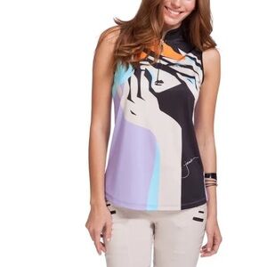Jamie Sadock Incognito Sleeveless Golf Shirt Sz XS